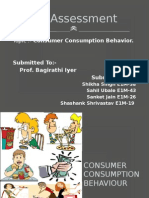 CB Assessment: Topic:-Consumer Consumption Behavior