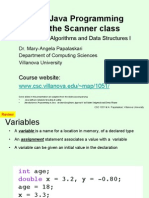 Basics of Java Programming Input and The Scanner Class: CSC 1051 - Algorithms and Data Structures I