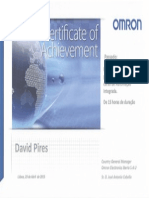 Certificate of Achievement Automação Integrada OMRON