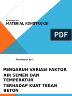 Pengaruh Variasi Faktor Air Semen