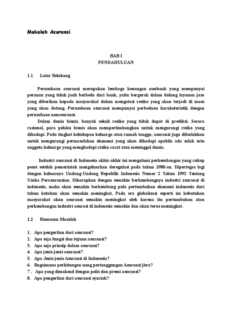 Makalah Asuransi Docx
