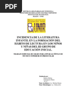 TESIS (Literatura Infantil y Hábito de Lectura)