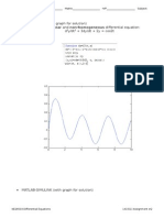 MATLAB M-File (With Graph For Solution) Second Order Linear and Non-Homogeneous Differential Equation: D Y/dt + 3dy/dt + 2y Cos2t