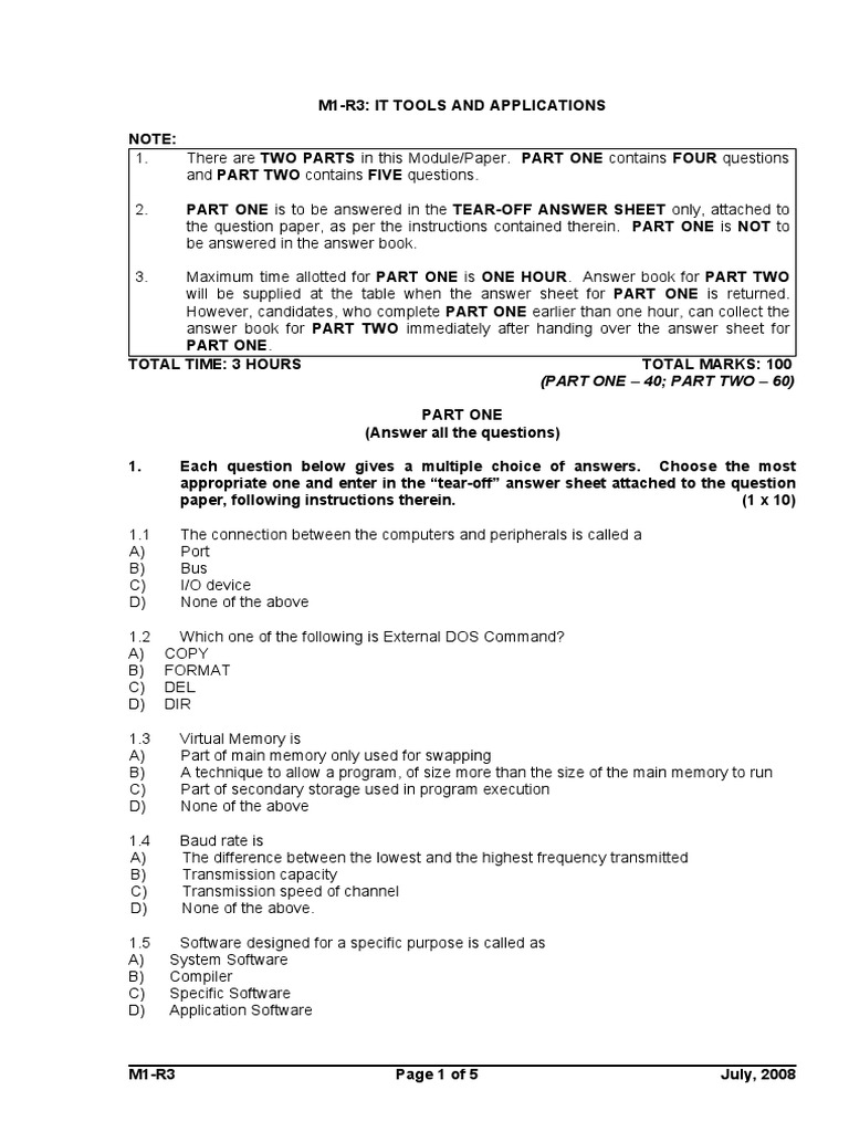 IT Tools & Applications Exam Guide | PDF | Computer Data Storage ...