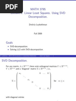 Lecture 9 Linear Least Squares SVD