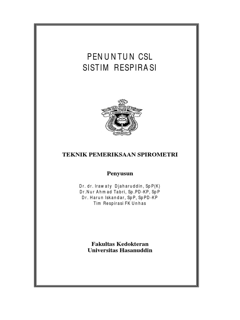 Manual CSL II Teknik Pemeriksaan Spirometri | PDF