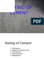 Testing of Cement