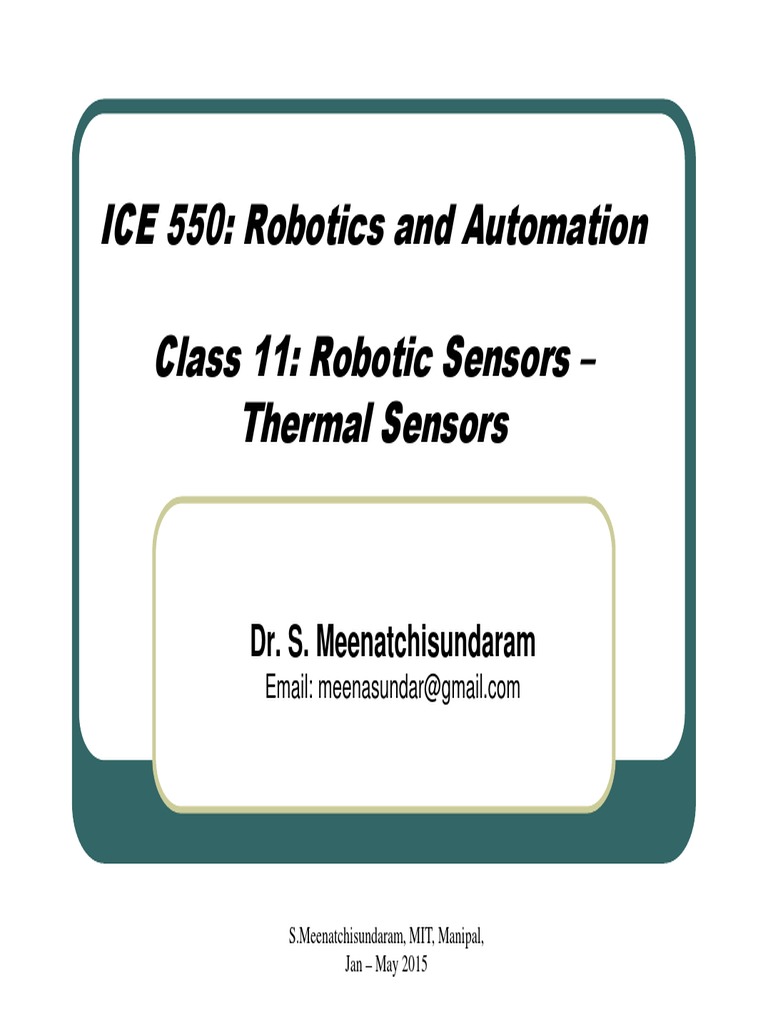 Robotic Thermal Sensors Explained | PDF | Thermocouple | Electrical ...