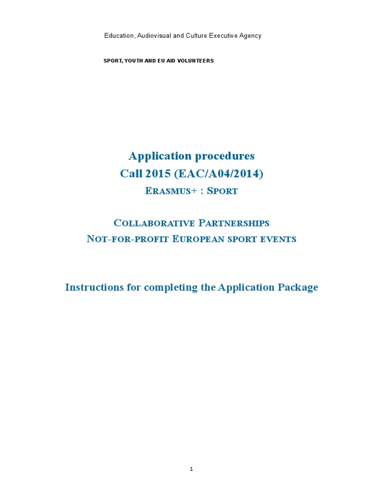 Erasmus+ Sport Application Guide | PDF | Résumé | Partnership