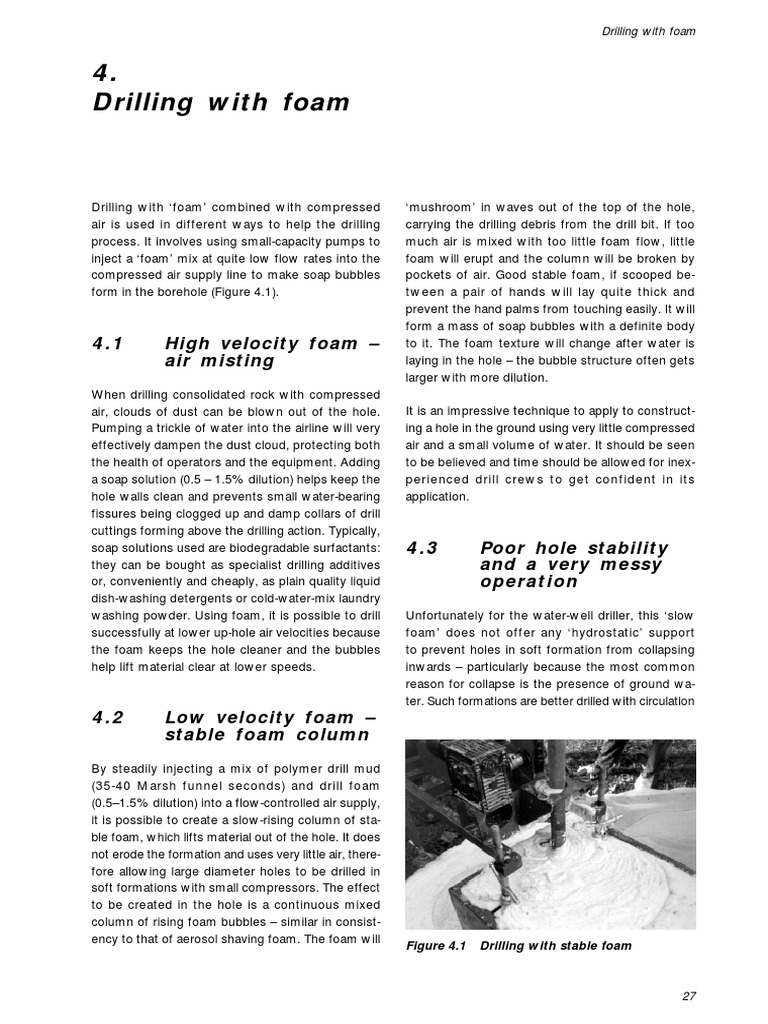 Chapter 4 Drilling With Foam Foam Pump