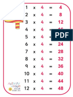 4 Times Table Poster 2