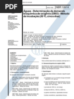 NBR 12614 - Aguas - Determinacao Da Demanda Bioquimica de Oxigenio (DBO)