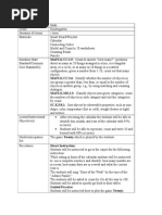 tues - math lesson plan