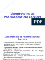 Lipoproteins As Pharmaceutical Carriers