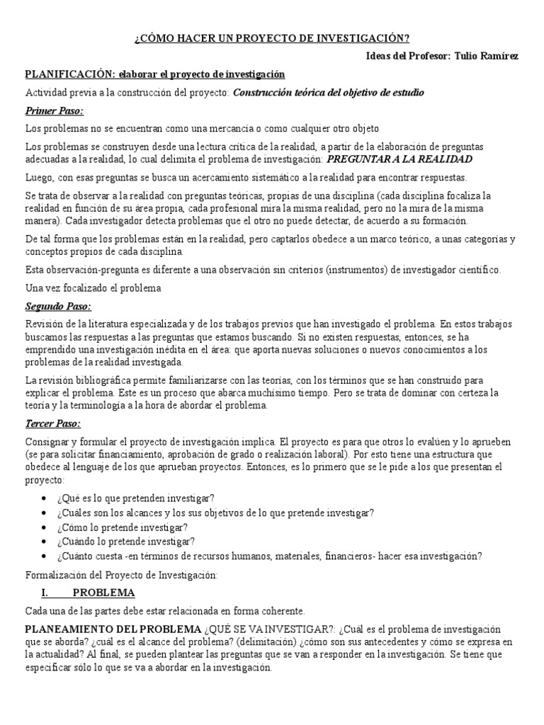 Guía para Elaborar Proyectos de Investigación | PDF | Teoría | Hipótesis