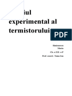 Studiul Experimental Al Termistorului