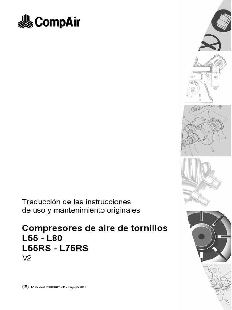 Manual de Instrucciones CompAir L75RS | PDF | Compresor de gas ...