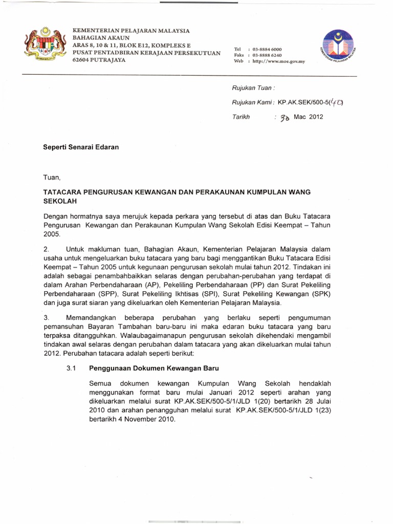 Tatacara Pengurusan Kewangan Dan Perakaunan Sekolah Pdf