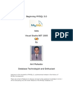 Beginning MYSQL 5 With Visual Studio NET 2005
