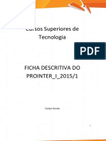 Ficha descritiva Prointer I 2015 1 Online TECS Ficha Descritiva