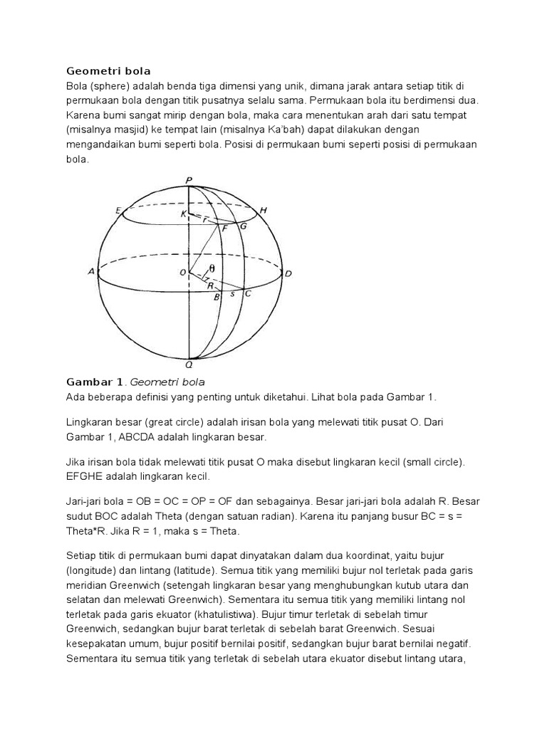 Geometri dan Trigonometri Bola | PDF