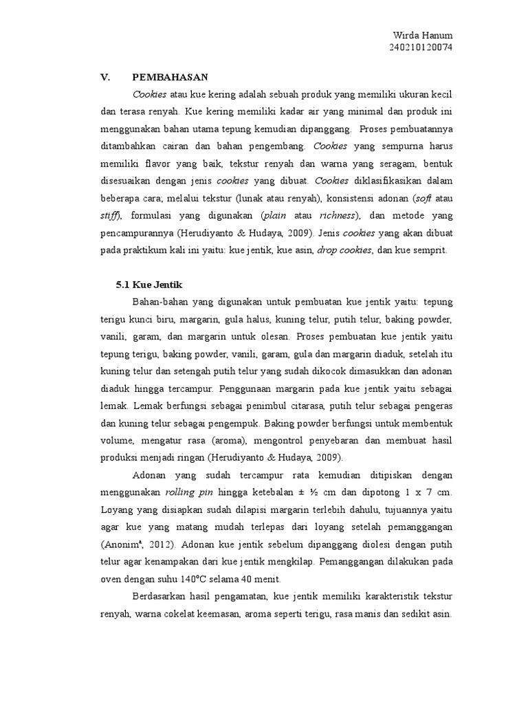 Laporan Pembuatan Cookies Laporan Pembuatan Cookies