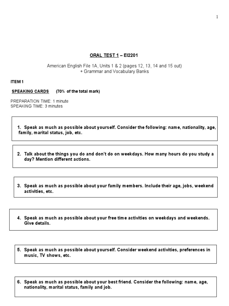 English oral test online image