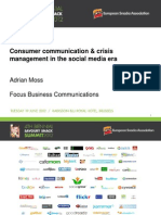 Consumer Communication & Crisis Management in The Social Media Era