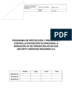 Programa de Protección y Prevención Contra La Exposición Ocupacional A Radiación Uv de Origen Solar en g4s Security Services Regiones S