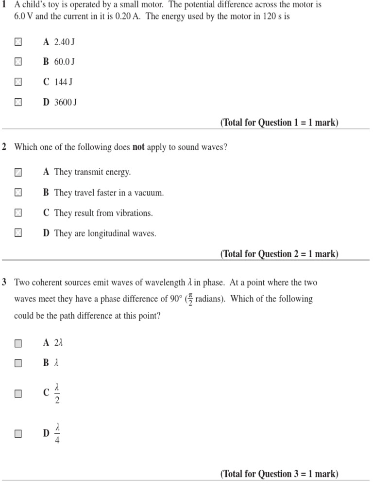 Practice Problems AS Level Physics | PDF | Light Emitting Diode ...