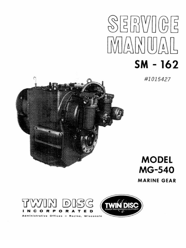 Parts Manual Twin Disc 502