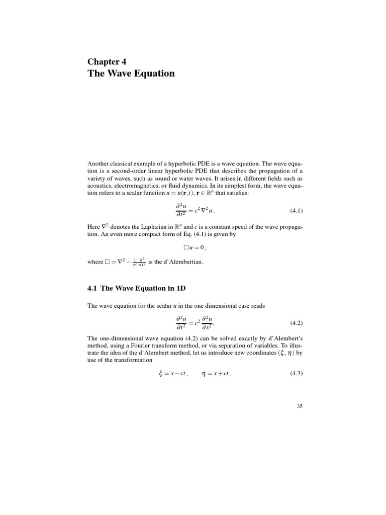 Wave Equation and Numerical Methods | PDF | Wave Equation | Wavelength