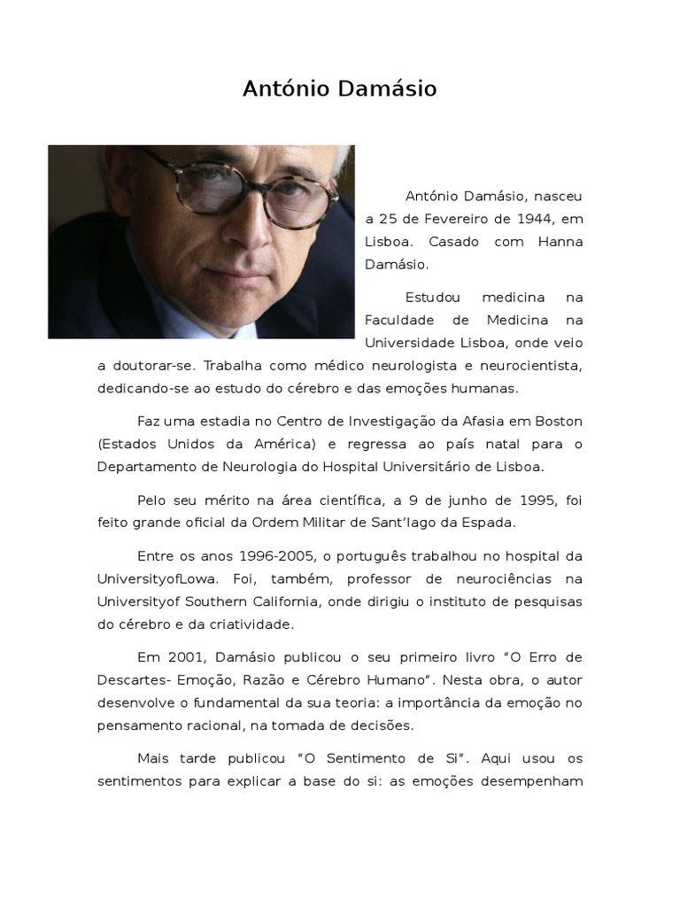 António Damásio, o neurocientista das emoções