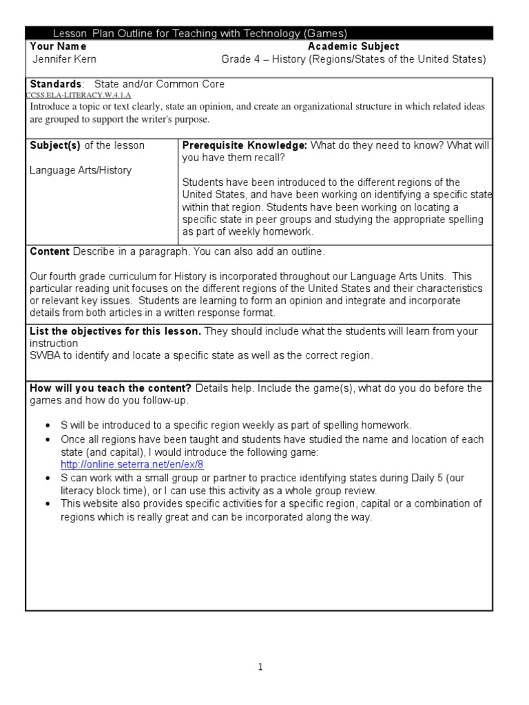 Tech-Enhanced History Lesson Plan | PDF