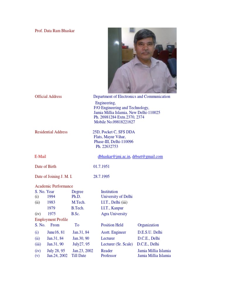Prof Data Ram Bhaskar E Mail Pdf Electronics Electronic Oscillator