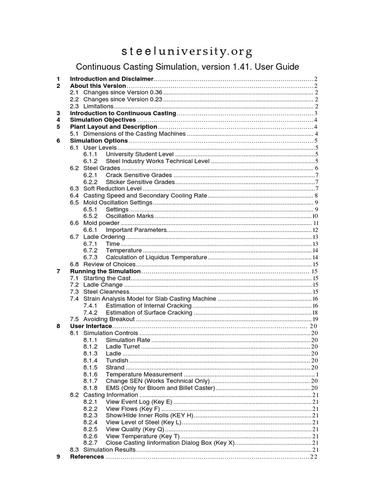 Continuous Casting User Manual | PDF | Casting (Metalworking) | Materials