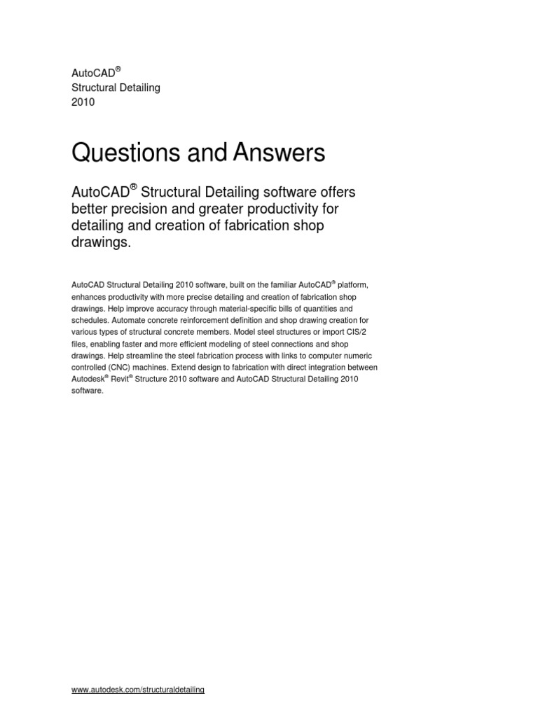 Autocad Structural Detailing 2010 Faq | PDF | Auto Cad | Autodesk