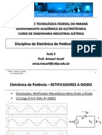 Retificador monofásico meia onda simulações