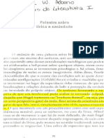 ADORNO Theodor Palestra Sobre Lirica e Sociedade