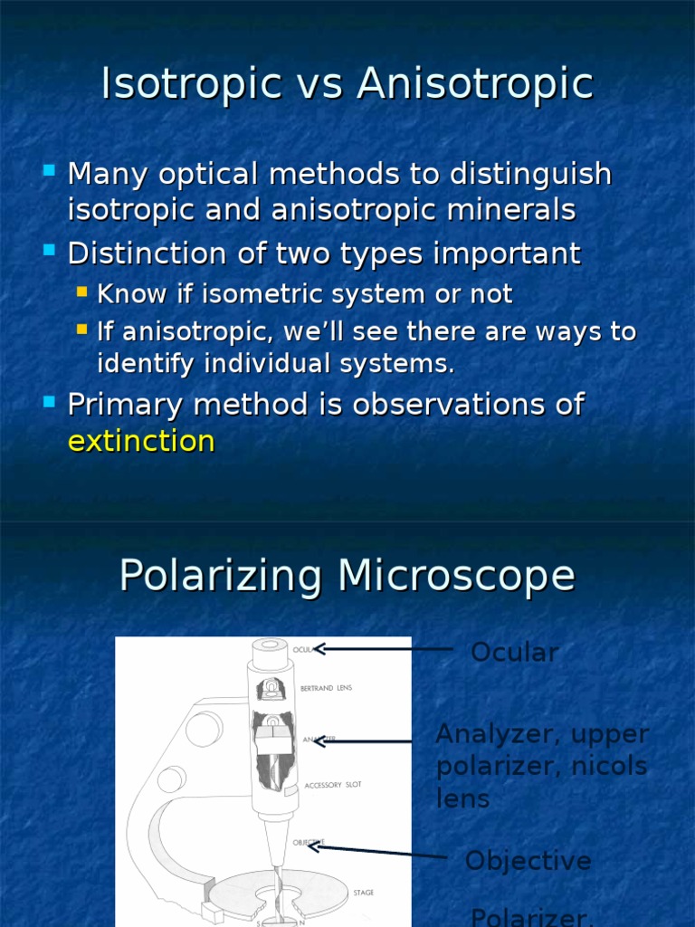 Isotropic and Anisotropic Minerals PDF Anisotropy Chemistry
