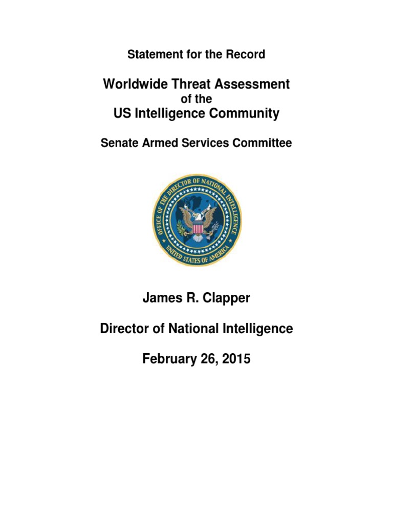 2015 US Intelligence Threat Assessment | PDF | Cyberwarfare | Security