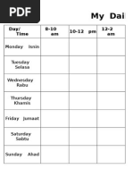 My Daily Time Table