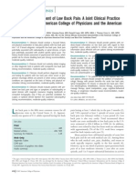 Guidline Diagnosis and Treatment of Low Back Pain