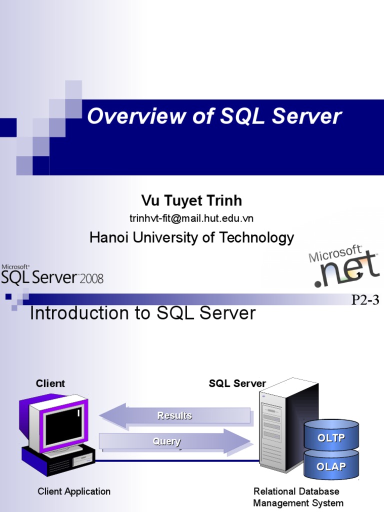 Introduction to SQL Server Overview | PDF | Microsoft Sql Server ...