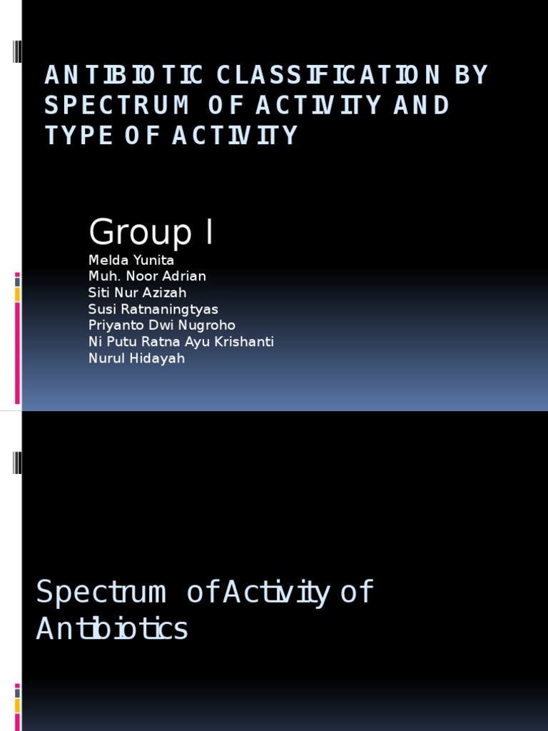 Antibiotic Classification by Activity Type | PDF | Antibiotics | Infection