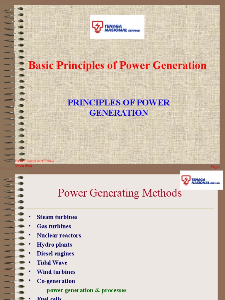 Principles of Power Generation Overview | PDF | Hydroelectricity | Turbine