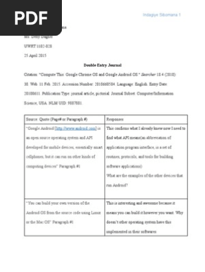 double entry journal