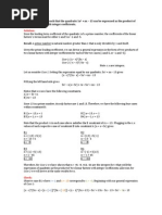 Solution to Algebra Problem