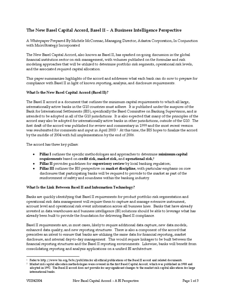 New Basel Accord | PDF | Basel Ii | Operational Risk