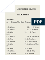 Toefl: Adjective Clause: Task 8: REVIEW